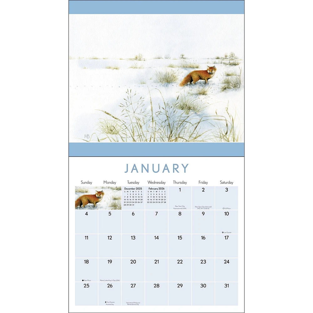 Marjolein Bastin Nature's Inspiration Deluxe with Print 2026 Wall Calendar