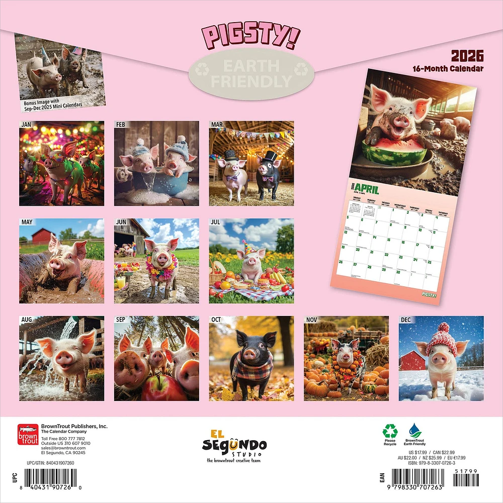 Pigsty 2026 Wall Calendar - Online Exclusive
