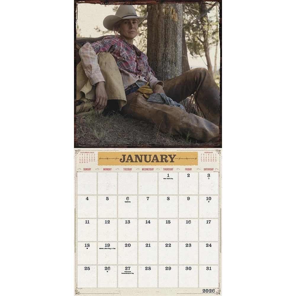 Yellowstone From The Bunkhouse 2026 Wall Calendar