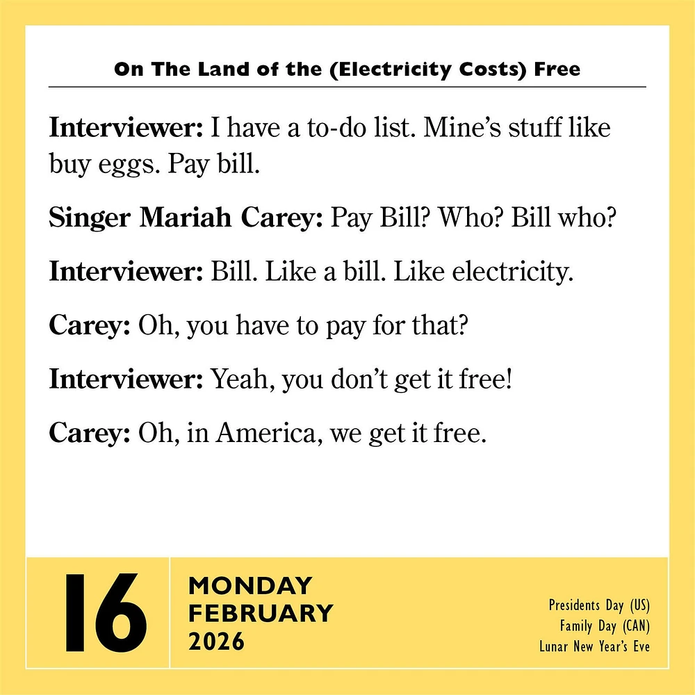 Stupidest Things Ever Said 2026 Box Calendar