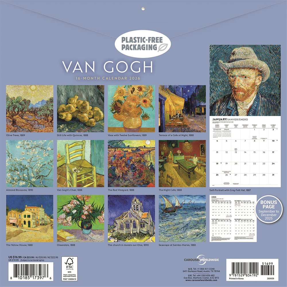 Van Gogh 2026 Wall Calendar