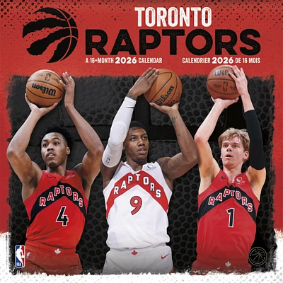 NBA Toronto Raptors Bilingual 2026 Wall Calendar