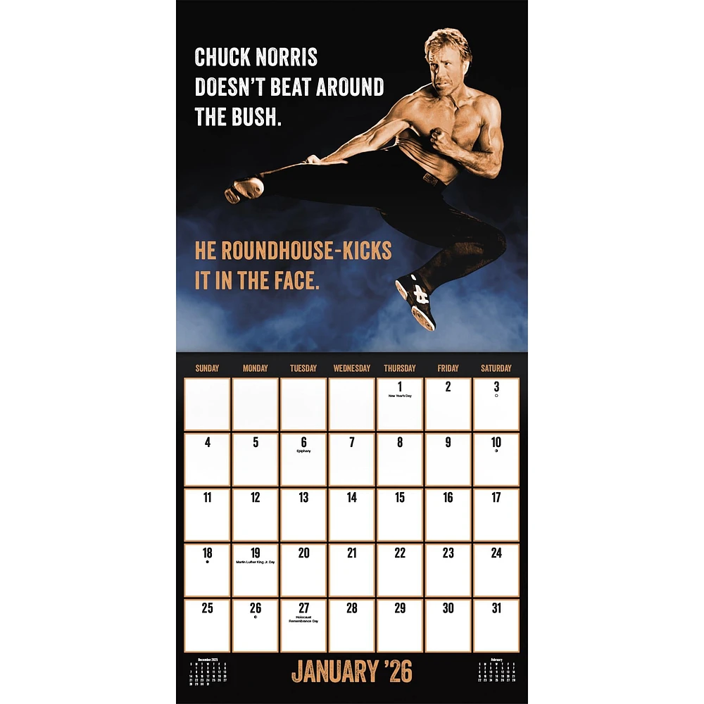 Chuck Norris 2026 Wall Calendar