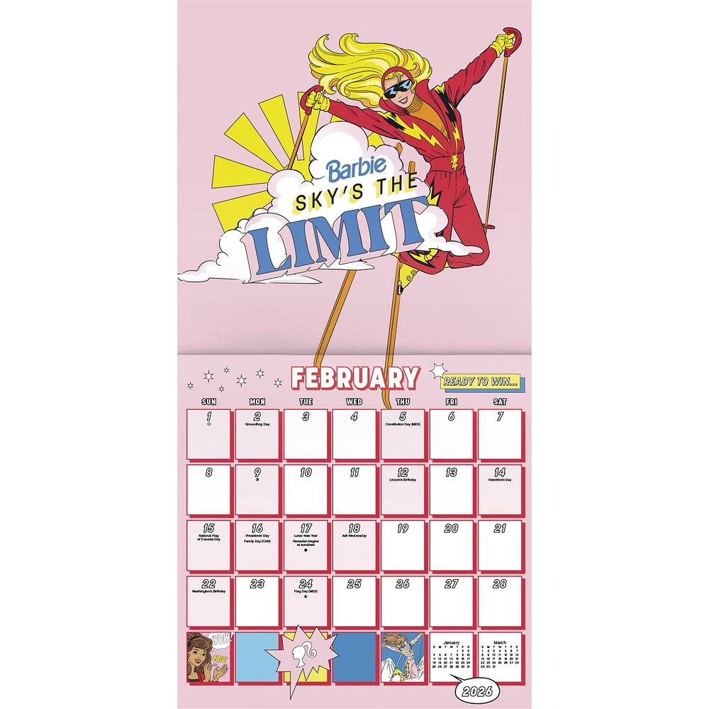 Barbie Comic 2026 Wall Calendar