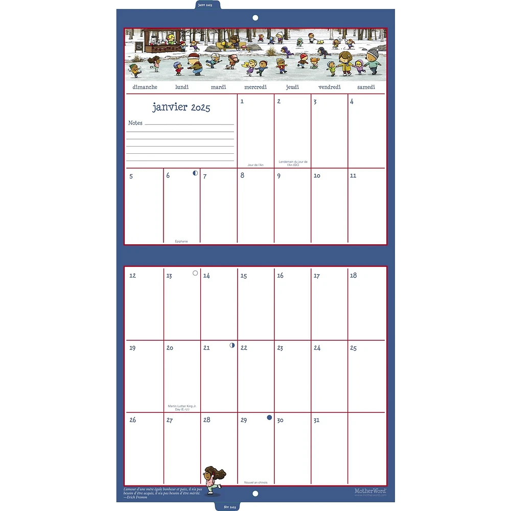 Motherword Tabbed Wall 2025 Calendar (French)