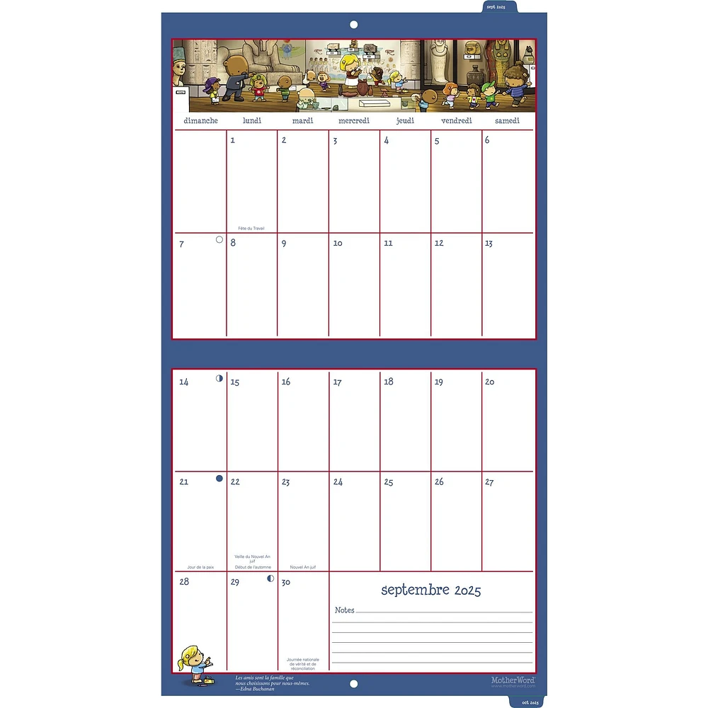 Motherword Tabbed Wall 2025 Calendar (French)