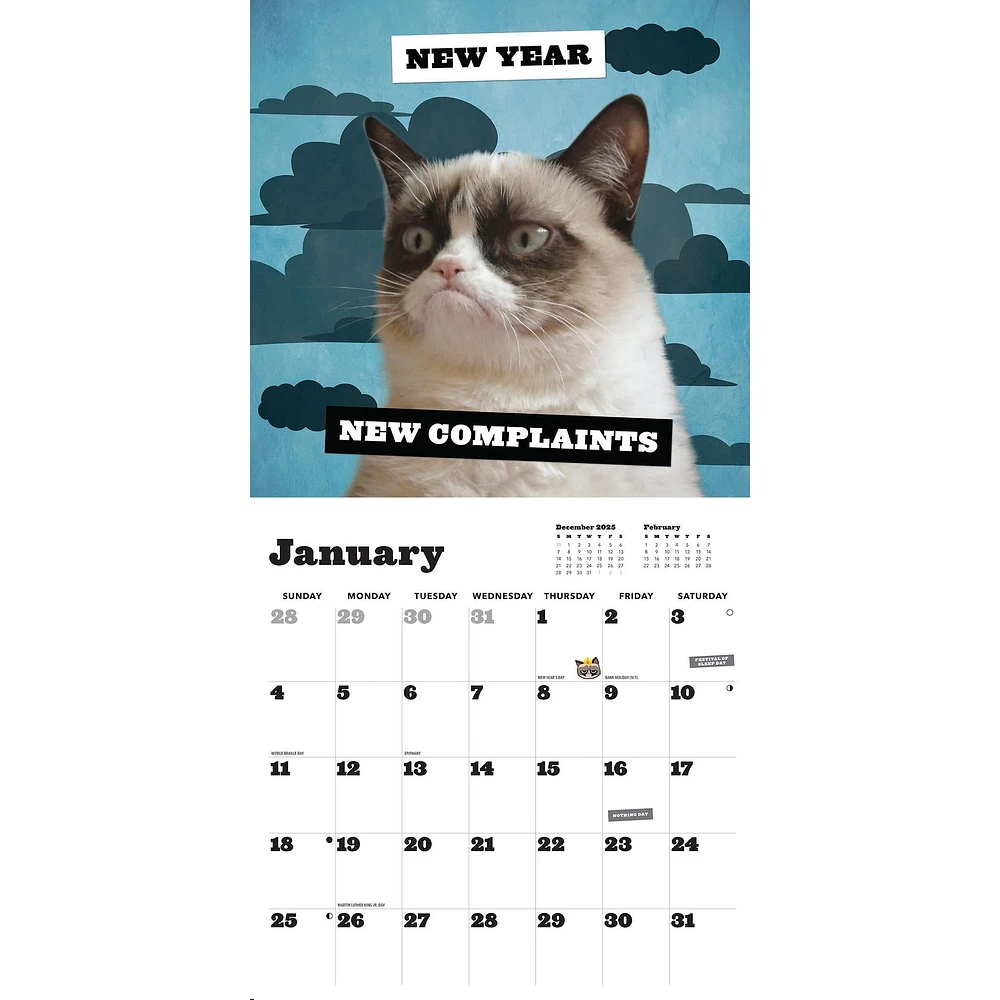 Grumpy Cat 2026 Wall Calendar