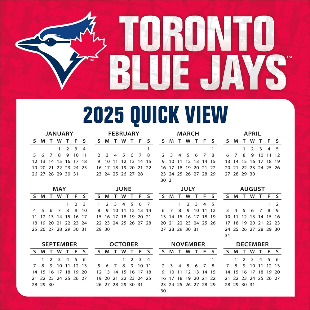 MLB Toronto Blue Jays Box 2025 Calendar