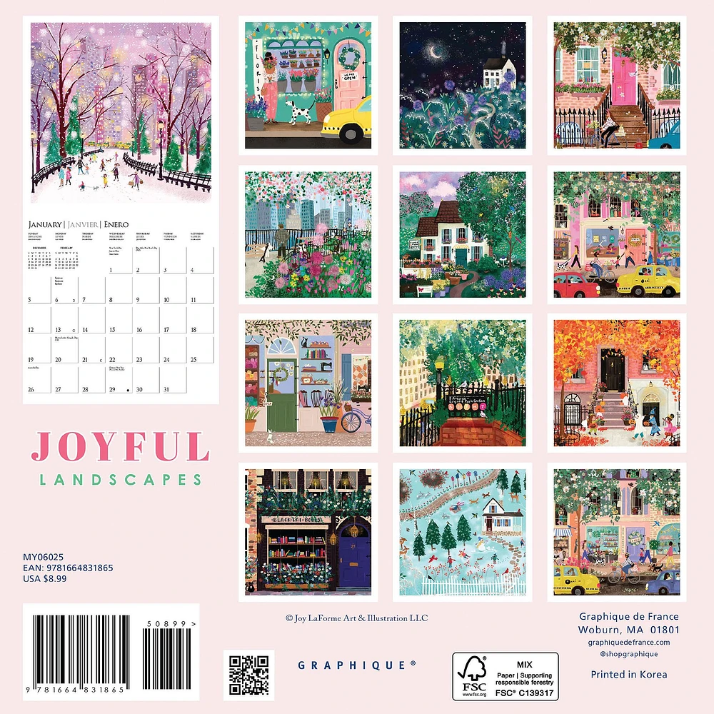 Joyful Landscapes Mini 2025 Calendar