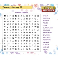 Hollywood Word Search 2026 Box Calendar - Online Exclusive