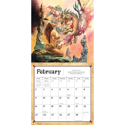 Boris Vallejo And Julie Bells Fantasy Wall 2025 Calendar