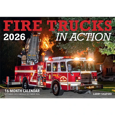 Fire Trucks In Action Oversized Wall  2026 Calendar