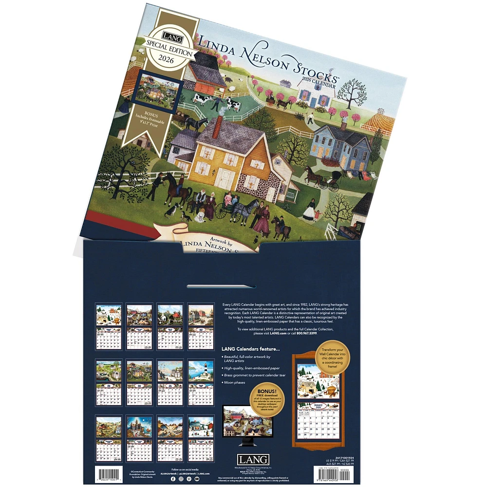 Linda Nelson Stocks 2026 Special Edition Wall Calendar with Print
