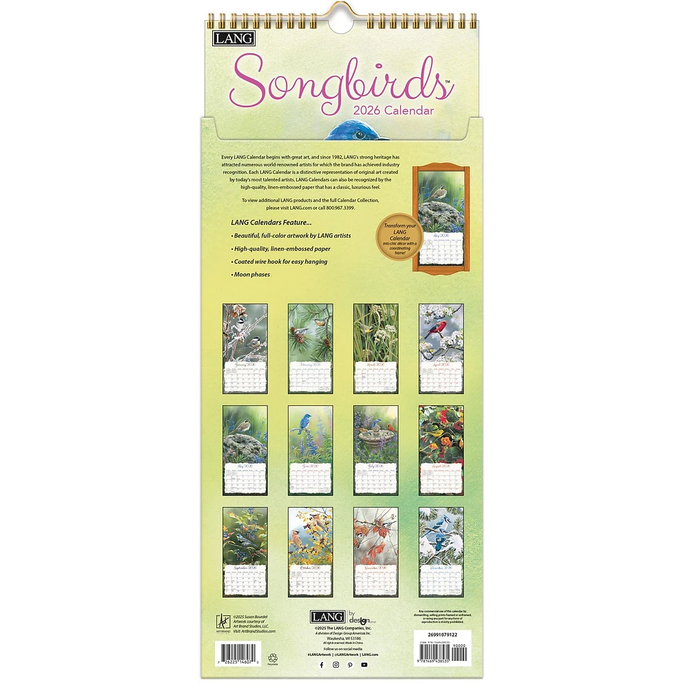 Songbirds 2026 Slim Calendar