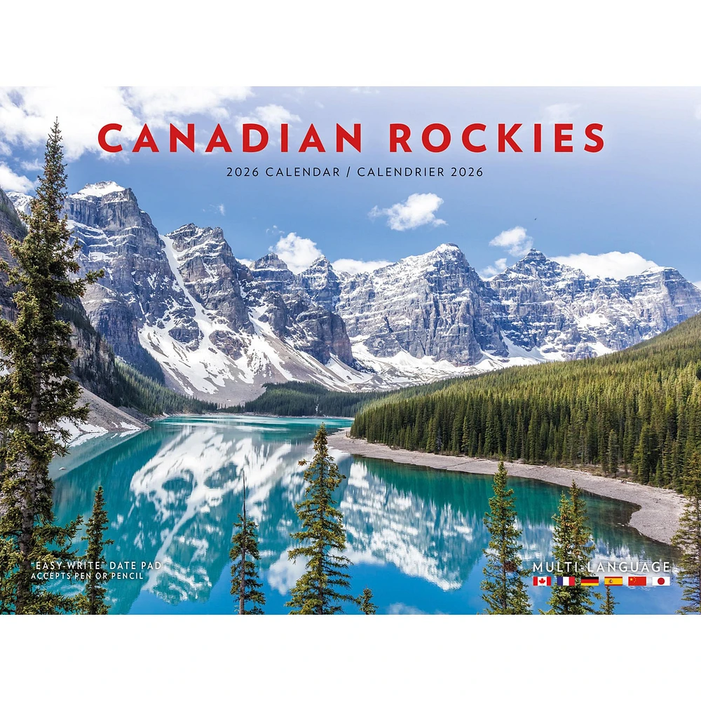 Canadian Rockies Multi Language 2026 Wall Calendar