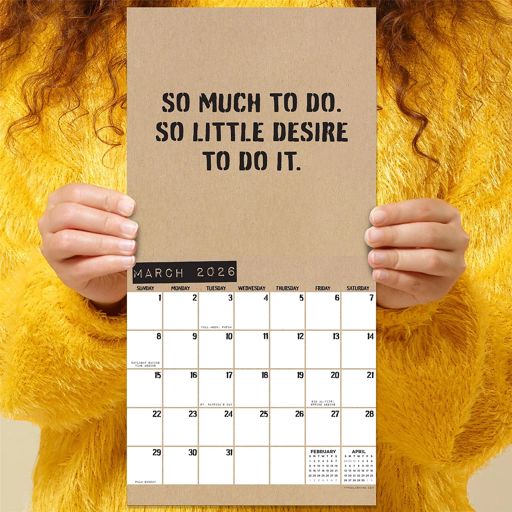 Anti Affirmations And Sarcasm 2026 Mini Calendar - Online Exclusive