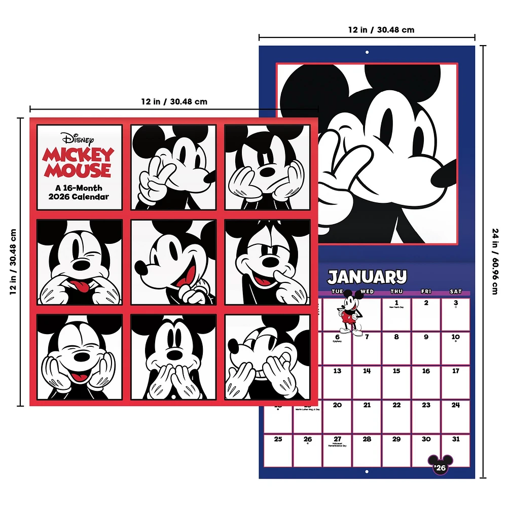 Mickey Mouse 2026 Wall Calendar