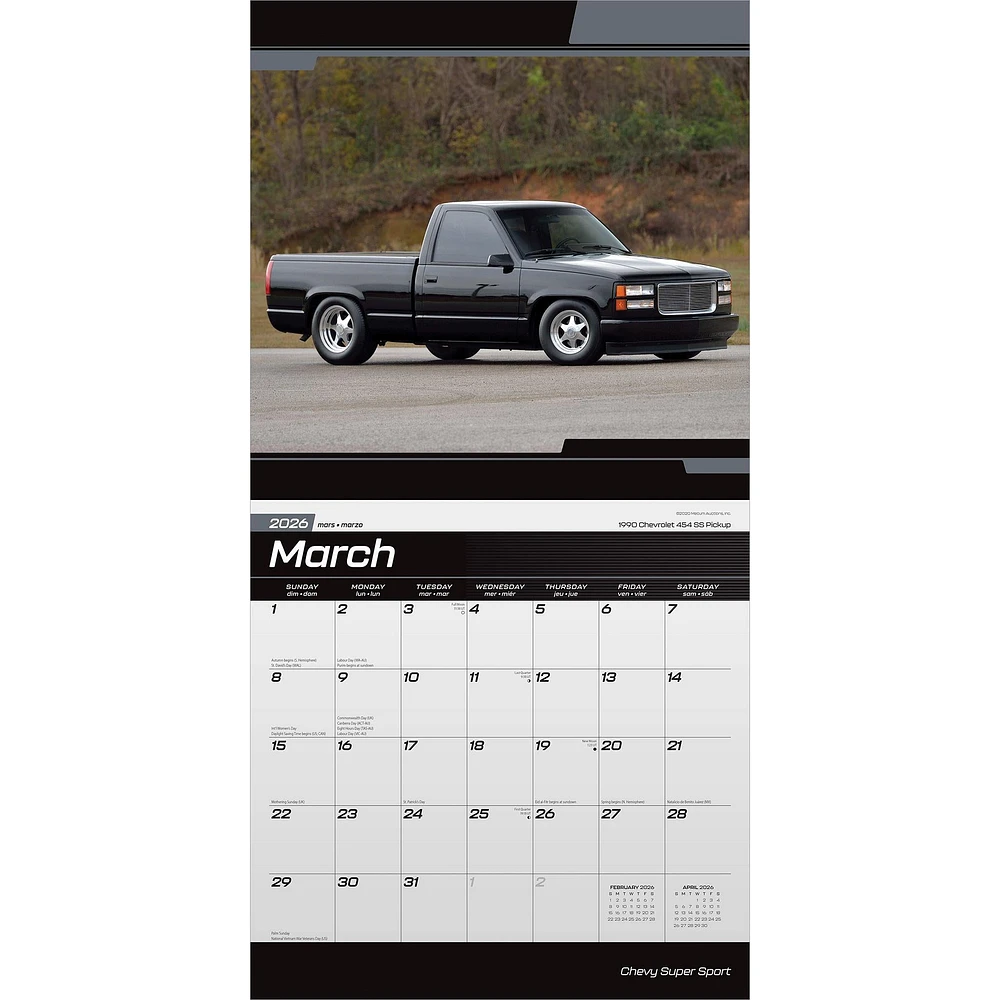 Chevy Super Sport 2026 Wall Calendar - Online Exclusive