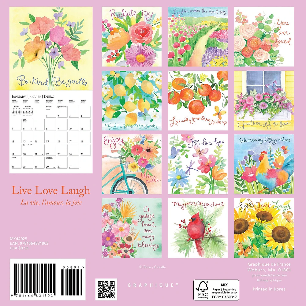 Live Love Laugh Mini 2025 Calendar