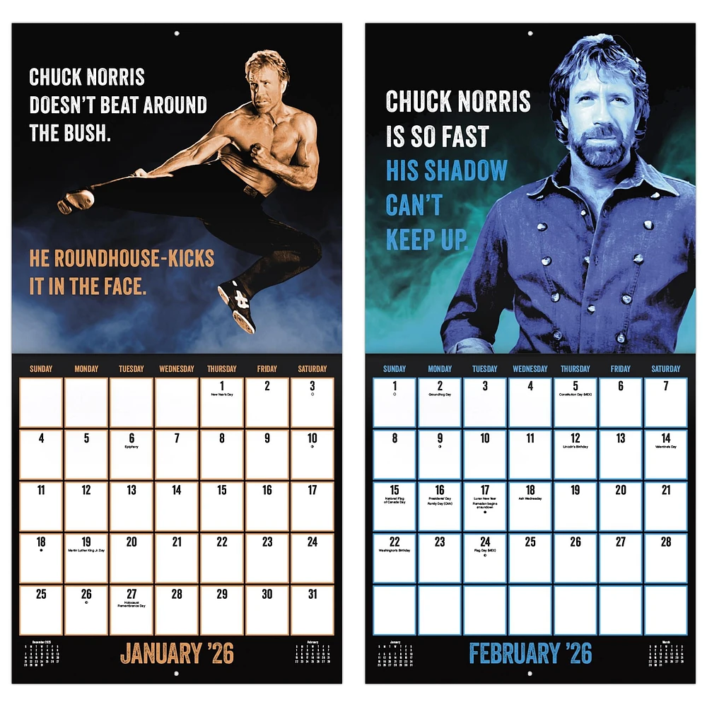 Chuck Norris 2026 Wall Calendar