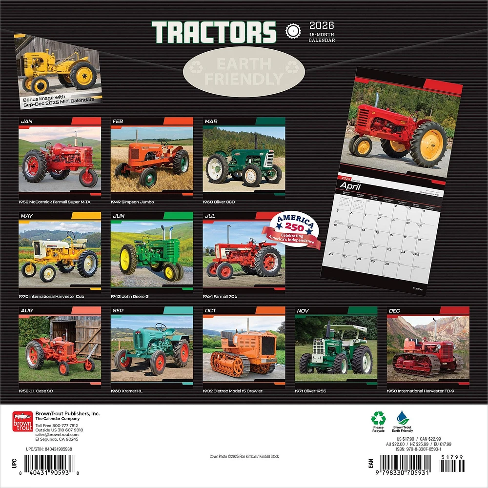 Tractors 2026 Wall Calendar - Online Exclusive