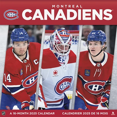 Montreal Canadiens Bilingual Wall 2025 Calendar