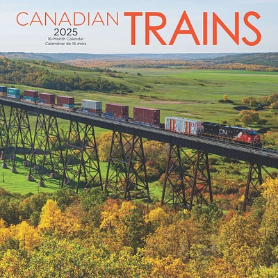 Canadian Trains Bilingual Wall 2025 Calendar