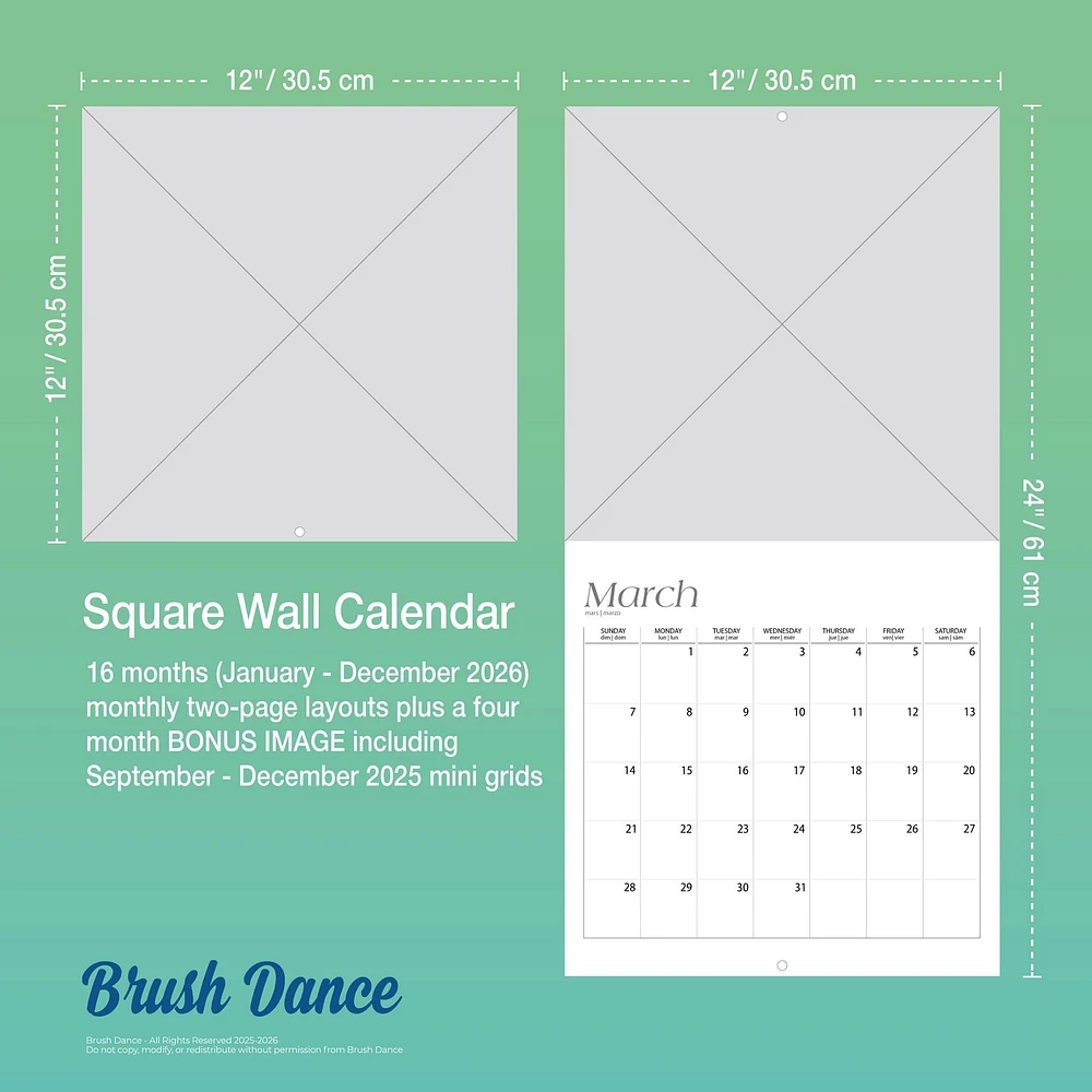 In The Garden 2026 Wall Calendar