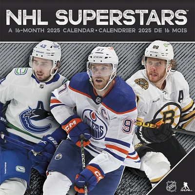 NHL Superstars Bilingual Wall 2025 Calendar