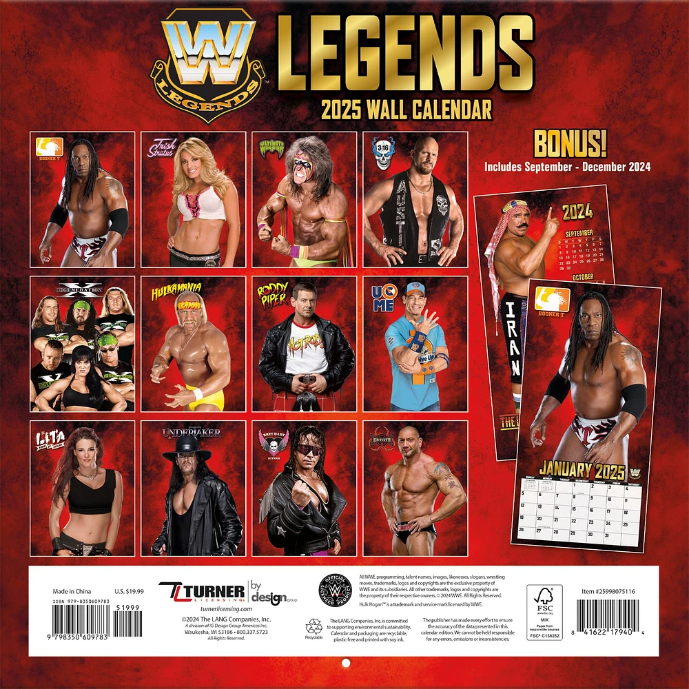 WWE Legends Wall 2025 Calendar - Online Exclusive