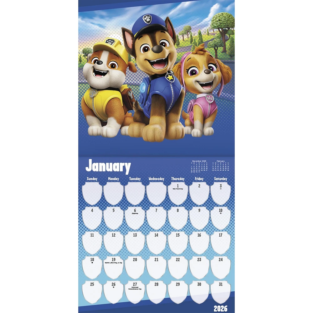 Paw Patrol 2026 Wall Calendar