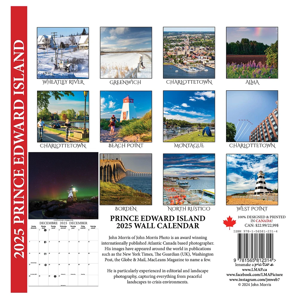 Prince Edward Island Wall 2025 Calendar