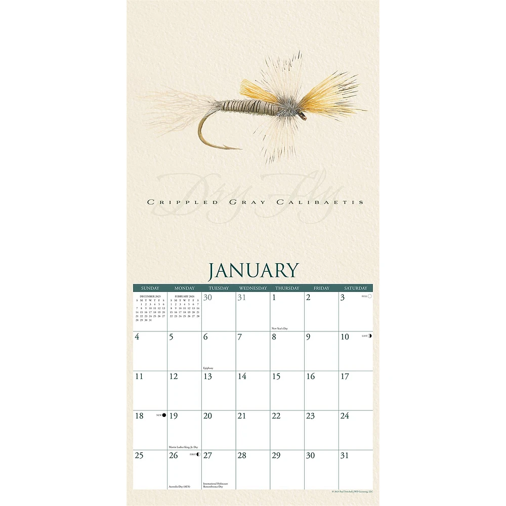 Art Of The Fly 2026 Wall Calendar