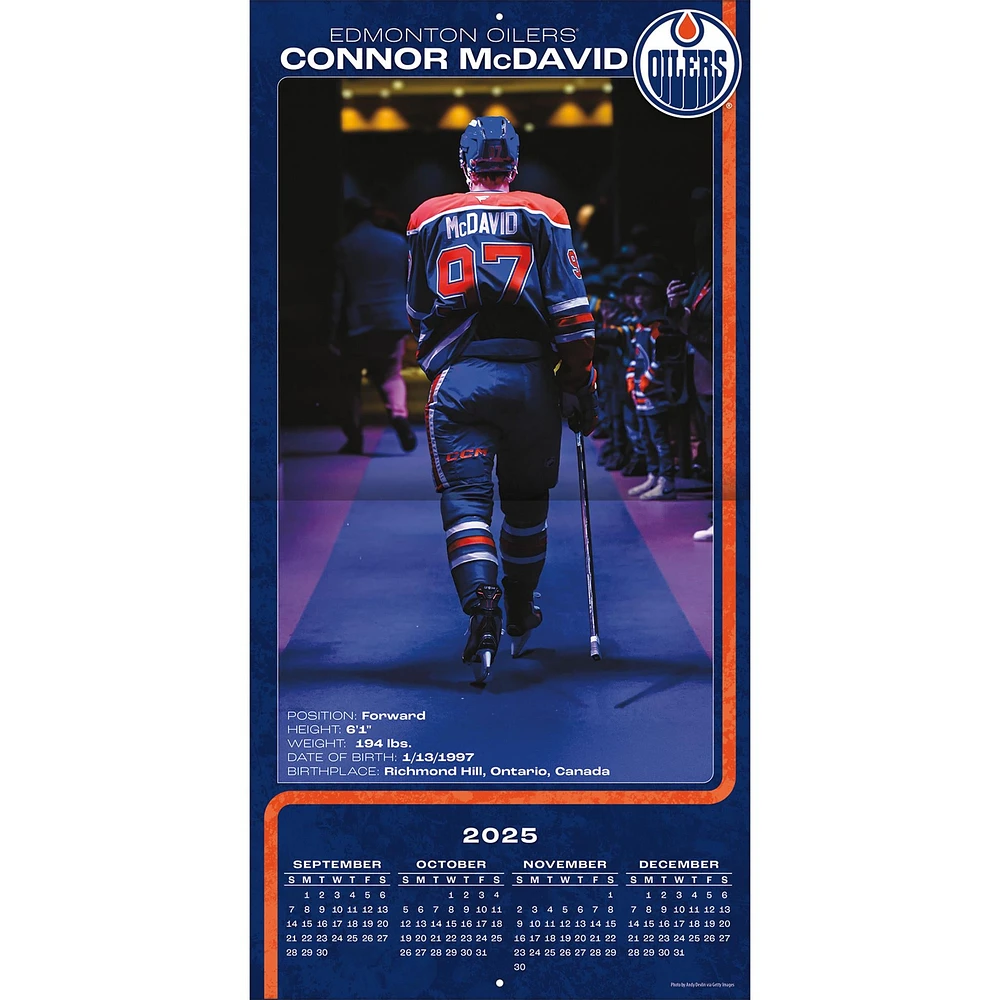 NHL Connor Mcdavid Edmonton Oilers 2026 Wall Calendar
