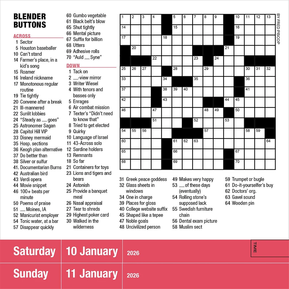 Mensa 10 Minute Crossword Puzzles 2026 Box Calendar