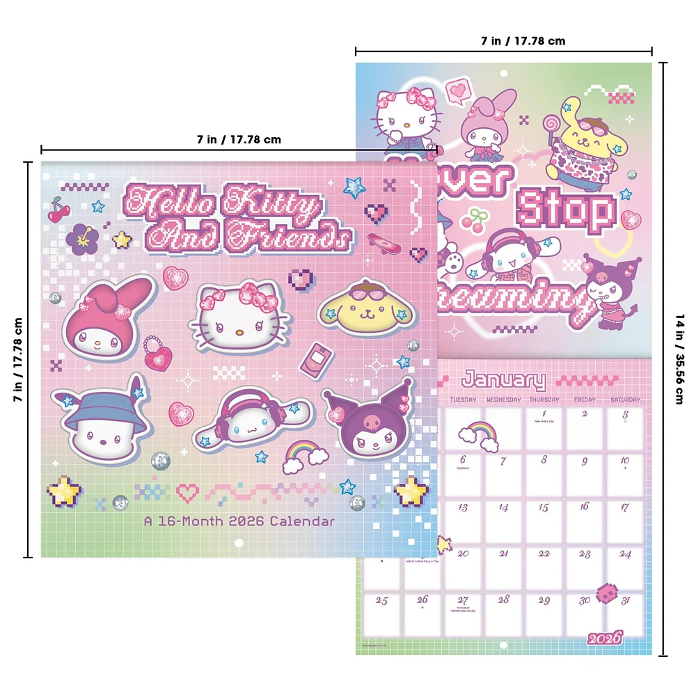 Hello Kitty 2026 Mini Calendar