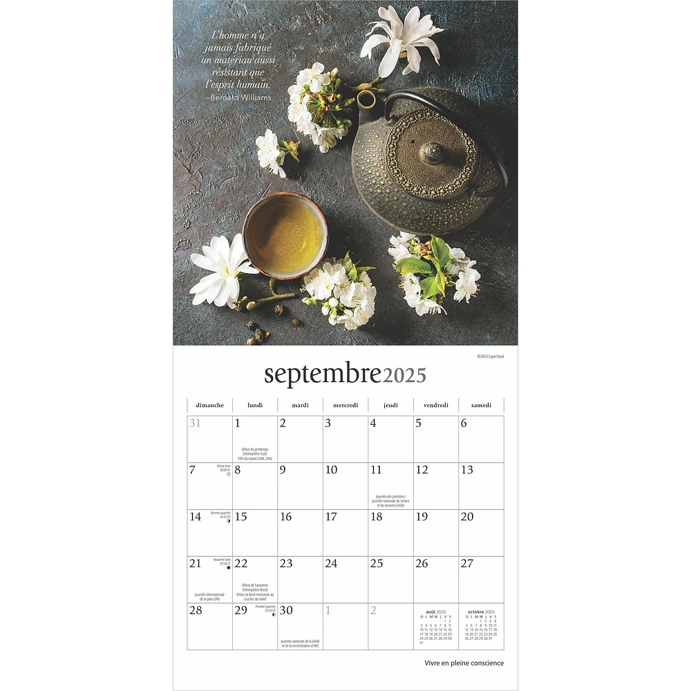 Vivre En Pleine Conscience Mini 2025 Calendar (French)