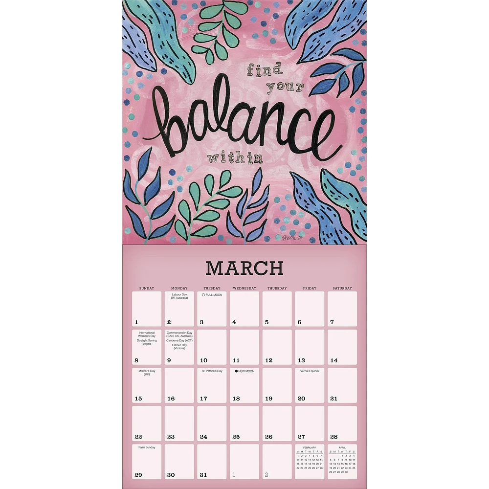 Year Of Hope And Inspiration 2026 Wall Calendar