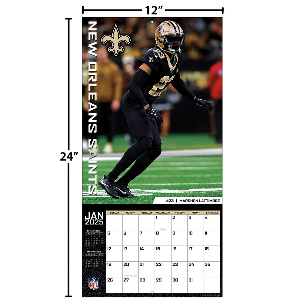 NFL New Orleans Saints Wall 2025 Calendar