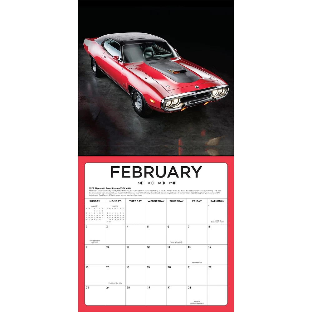 American Muscle Cars Wall 2025 Calendar