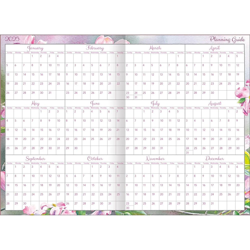 Songbirds Monthly Pocket Planner 2025 Calendar