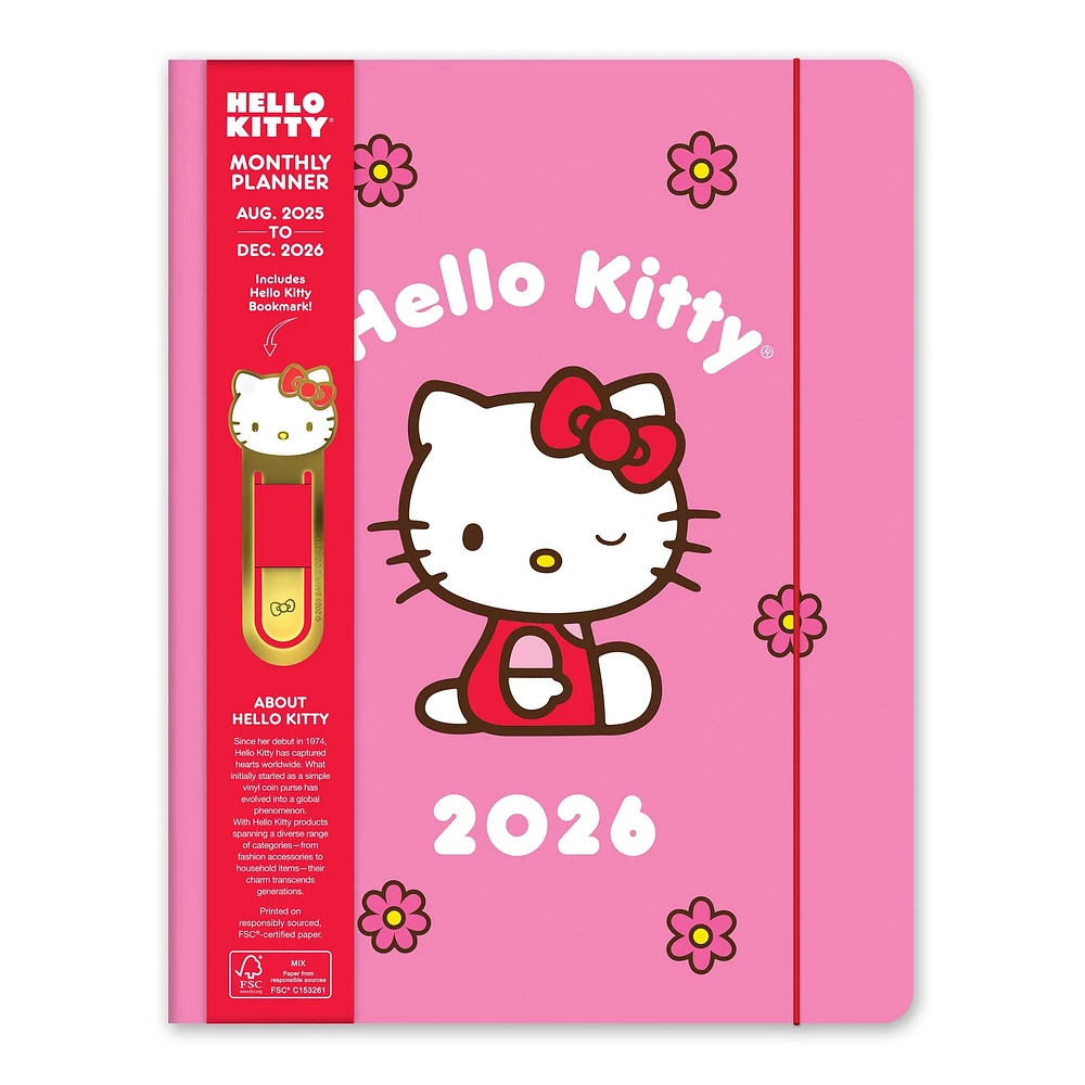 Hello Kitty Playful Pink Just Right 2025-2026 Monthly Planner Calendar - Online Exclusive