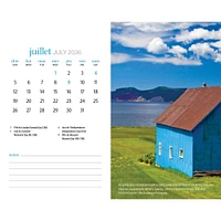 Quebec 2026 Double View Easel Calendar (French)