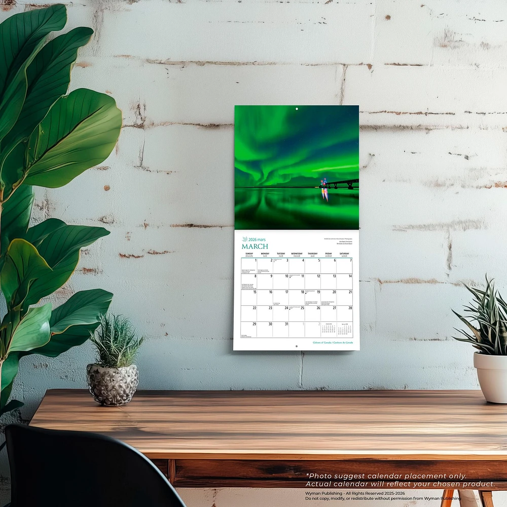 Colours Of Canada Medium 2026 Mini Calendar