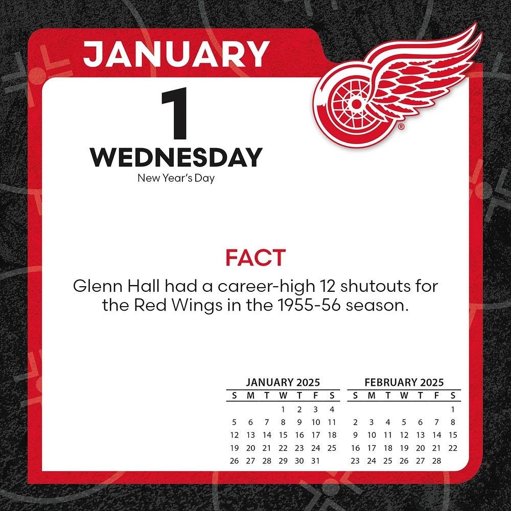 NHL Detroit Red Wings Box 2025 Calendar - Online Exclusive