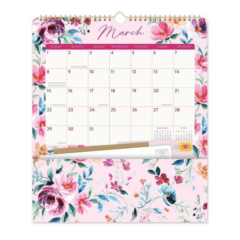 Bella Flora Pockets Plus 2026 Wall Calendar