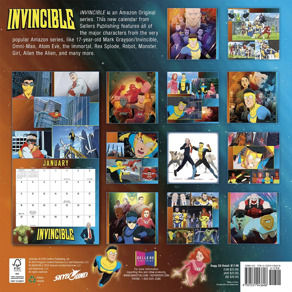 Invincible 2026 Wall Calendar - Online Exclusive