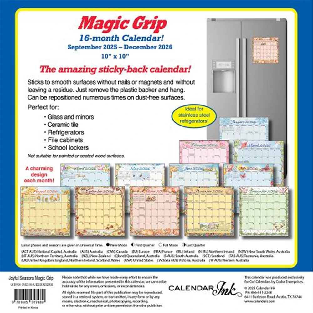 Joyful Seasons Magic Grip 2025-2026 Mini Calendar