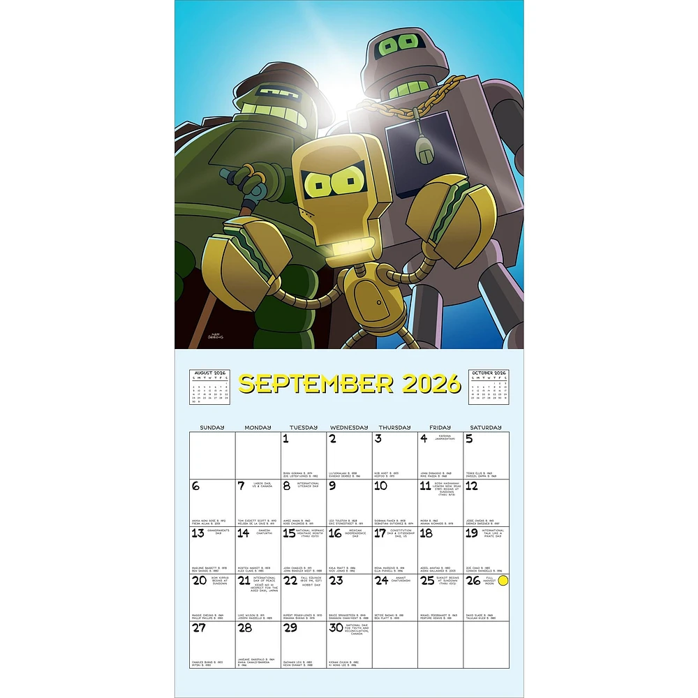 Futurama 2026 Wall Calendar