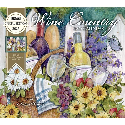 Wine Country Special Edition with Print Wall 2025 Calendar